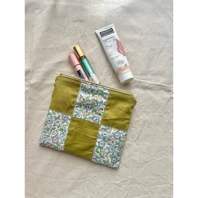 Pochette plate en patchwork Green