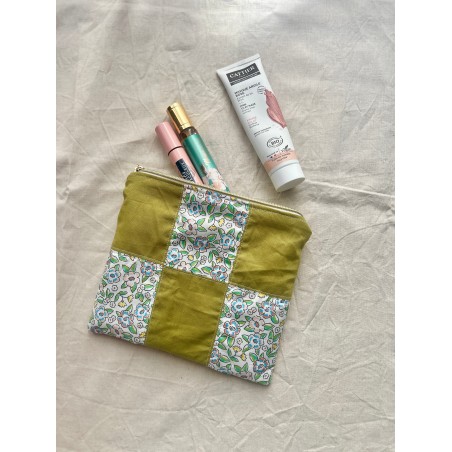 Pochette plate en patchwork Green
