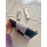 Pochette plate en patchwork Myrtille en jean