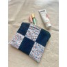Pochette plate en patchwork Myrtille en jean