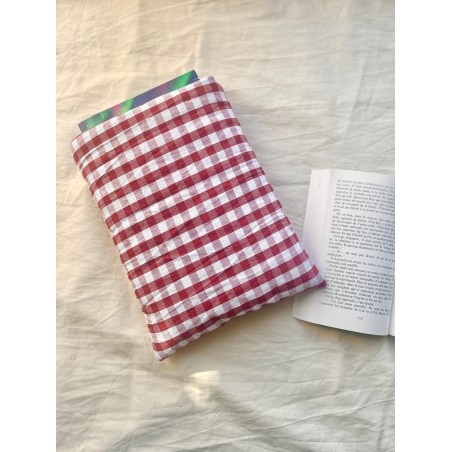 Pochette à livre Broché Vichy rouge