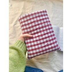 Pochette à livre Broché Vichy rouge