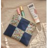 Pochette plate en patchwork Camélia