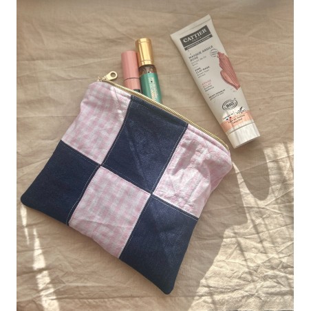 Pochette plate en patchwork Rosalye