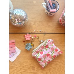 Mini pochette plate Peach