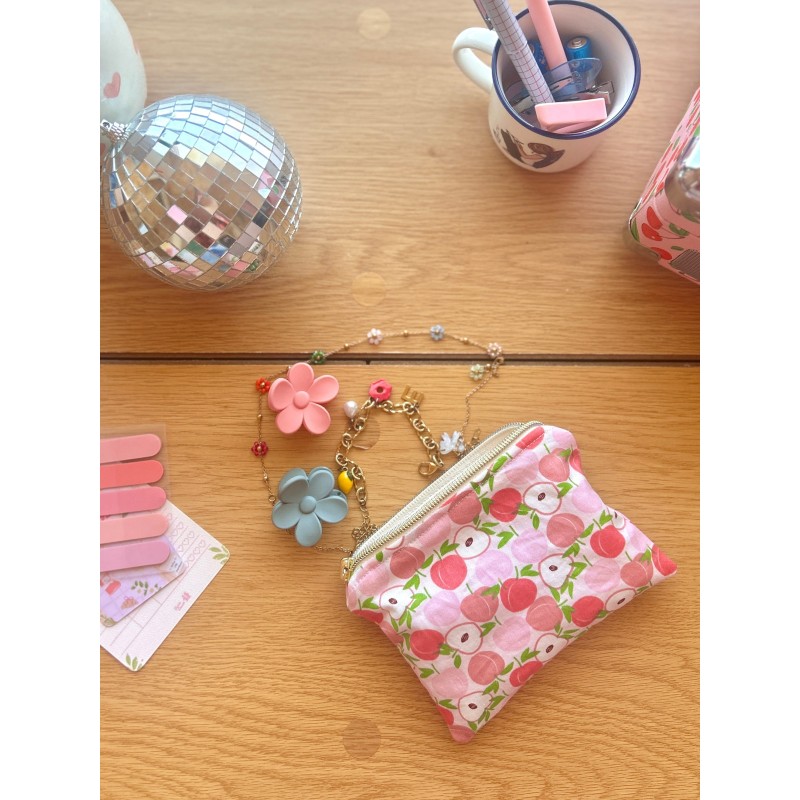 Mini pochette plate Peach