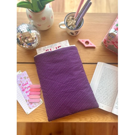 Pochette à livre broché Pois | Fait main en coton