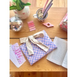 Pochette à livre poche Damier avec nœud