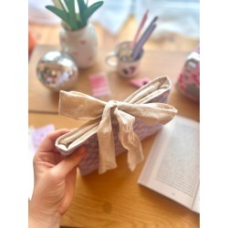 Pochette à livre poche Damier avec nœud
