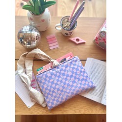 Pochette à livre poche Damier avec nœud