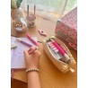 Trousse scolaire fait main en coton | Stylos & crayons