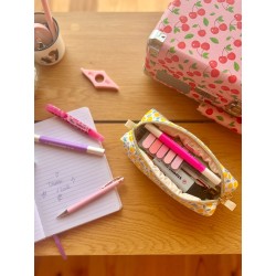 Trousse scolaire fait main en coton | Stylos & crayons