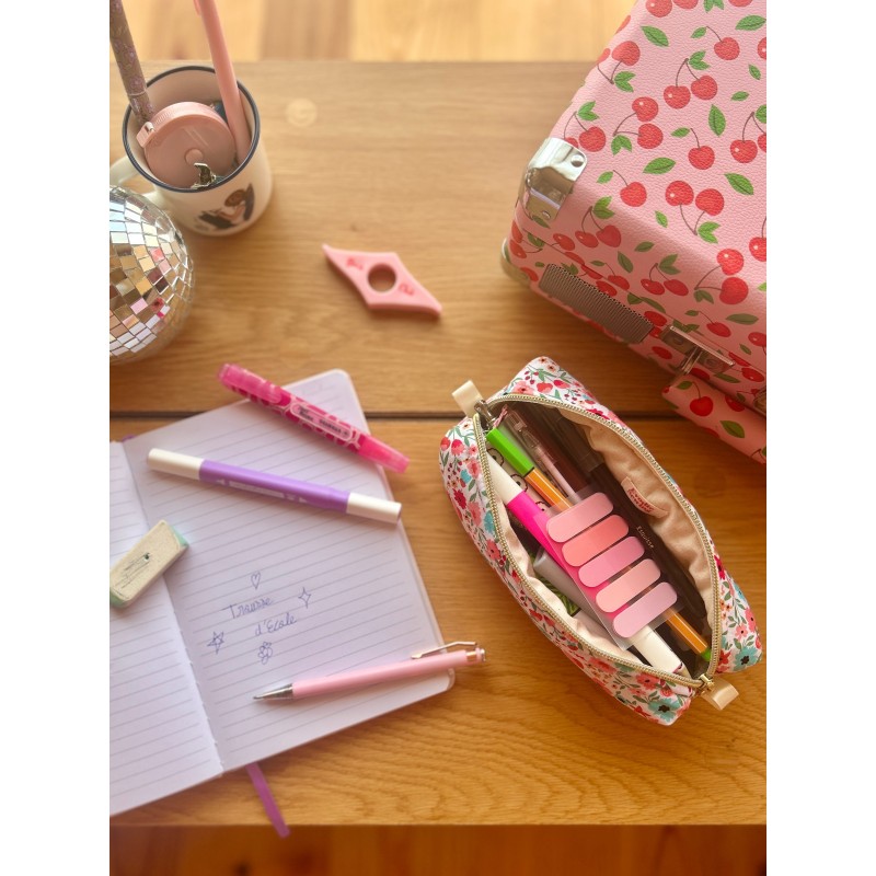 Trousse scolaire fait main en coton | Stylos & crayons