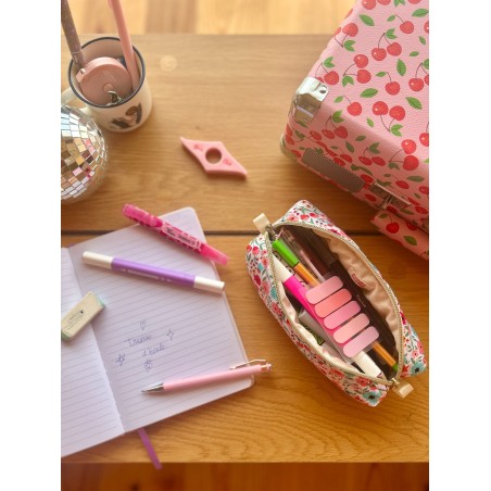 Trousse scolaire fait main en coton | Stylos & crayons