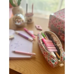 Trousse scolaire fait main en coton | Stylos & crayons