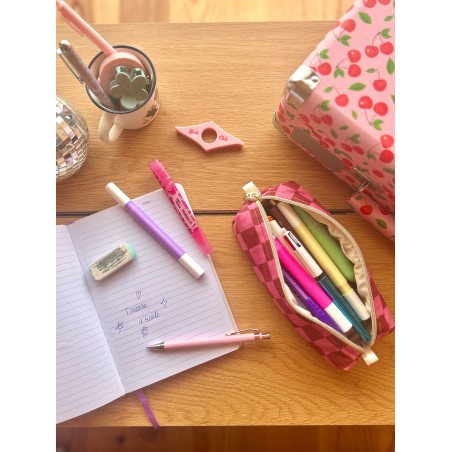 Trousse scolaire fait main en coton | Stylos & crayons