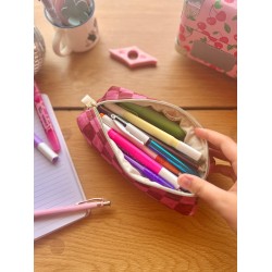 Trousse scolaire fait main en coton | Stylos & crayons