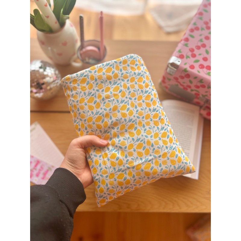 Pochette à livre broché Lemon | Fait main en coton